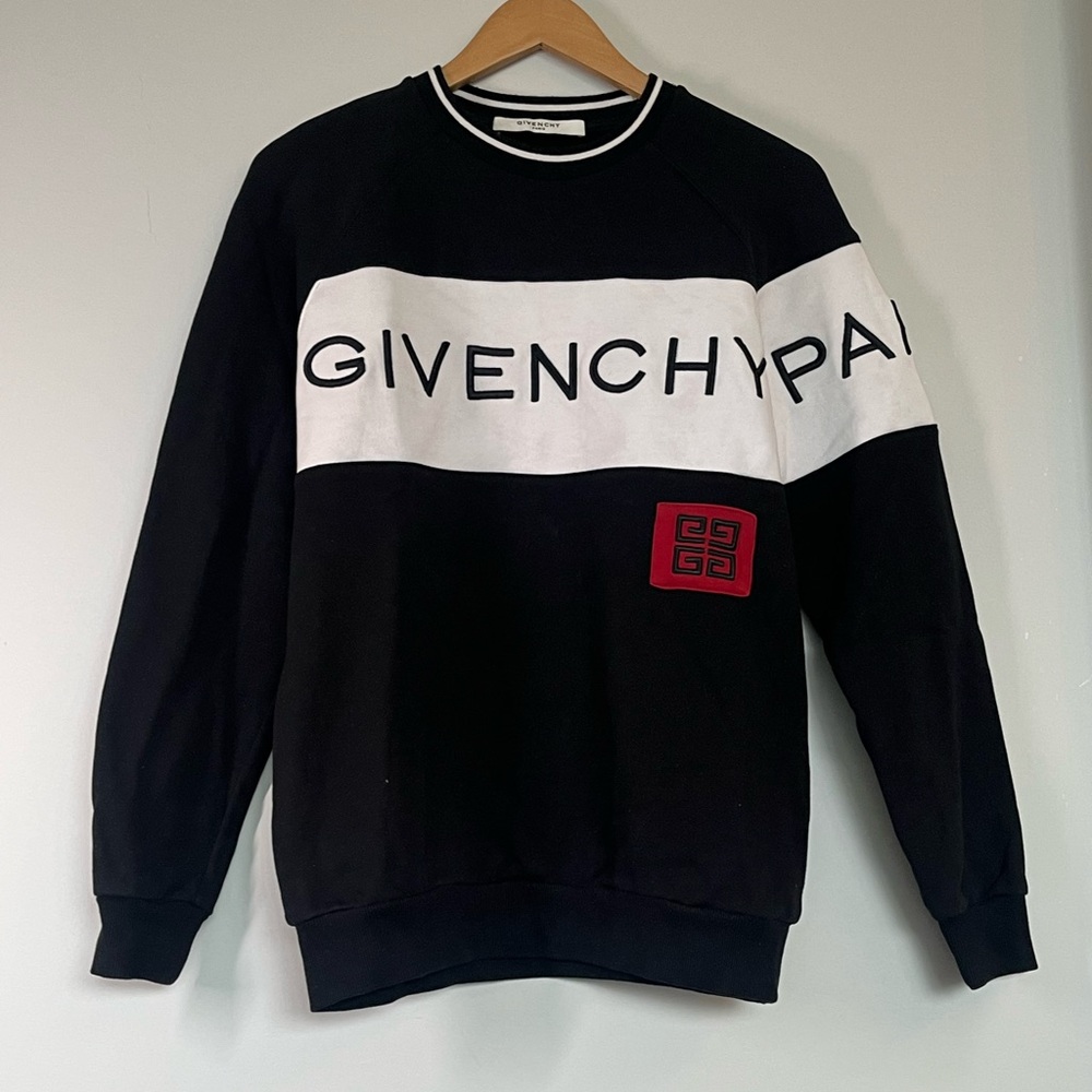 Givenchy Black & White Embroidered Logo Sweatshirt